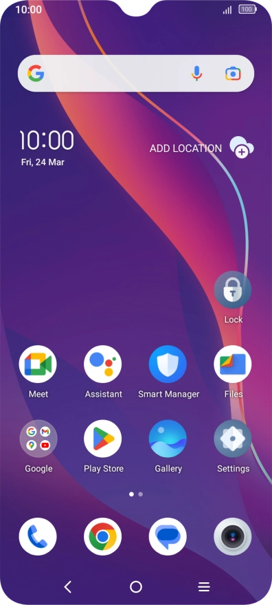 Slide two fingers downwards starting from the top of the screen.