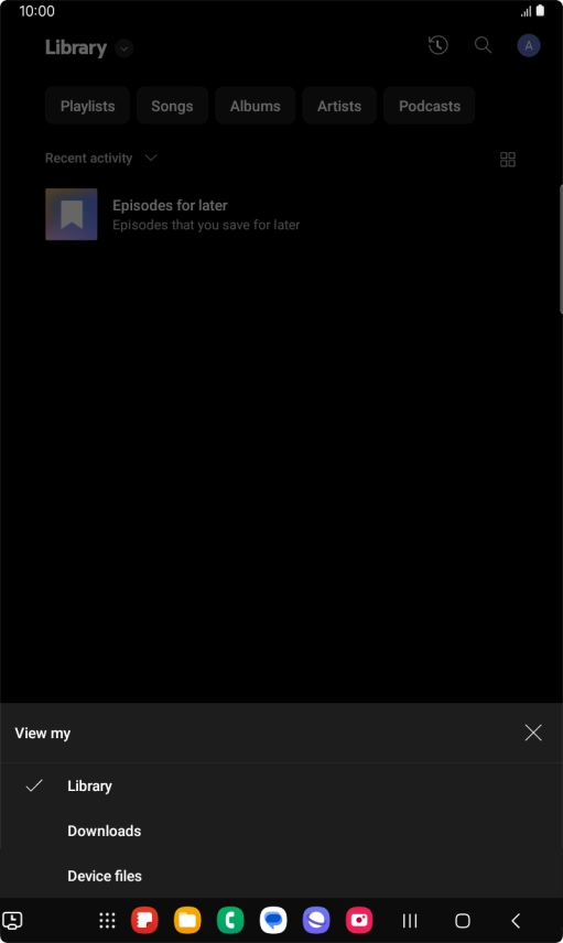 Press the required category and go to the required audio file.