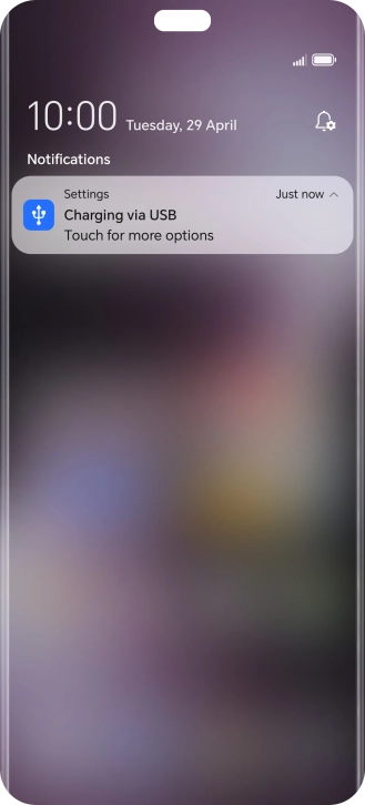 Press the USB icon. Press the USB icon.
