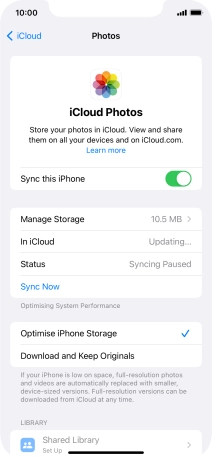 Press the indicator next to 