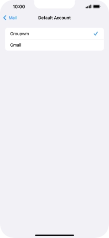 Press the required email account to select the email account as your default account.