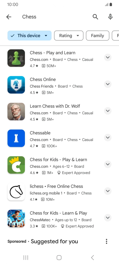 Press the required app.