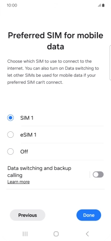 Press the required settings.