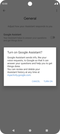 If you turn on the function, press TURN ON.