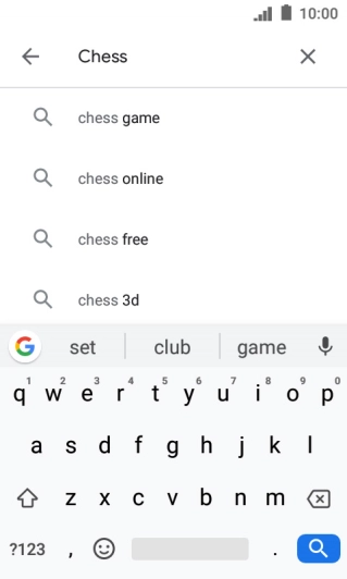 Key in the name or subject of the required app and press the search icon.