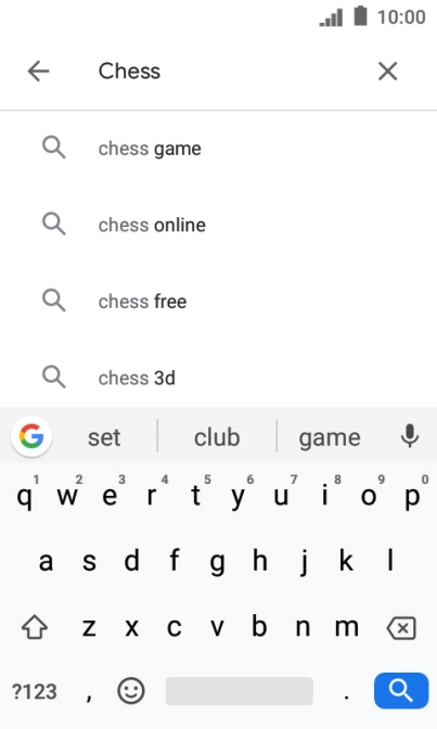 Key in the name or subject of the required app and press the search icon.