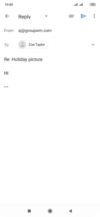 Write the required text and press the send icon.