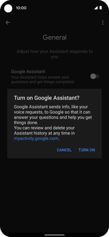 If you turn on the function, press TURN ON.