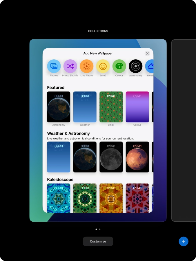 Press the required category and follow the instructions on the screen to select the required background image.