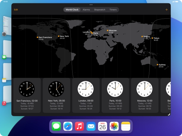 The active application is displayed at the centre of the screen.