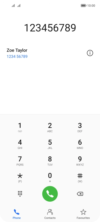 Key in the required number and press the call icon.