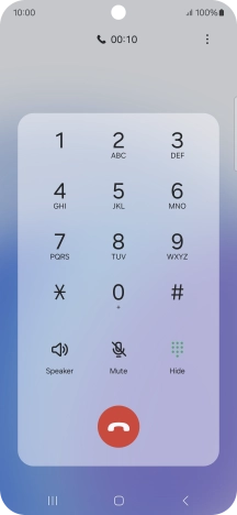 Press the end call icon.
