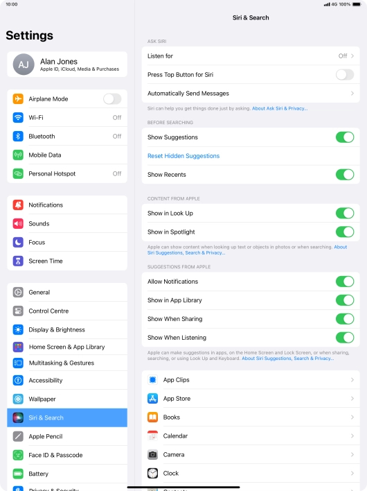 Press the indicator next to Press the indicator next to