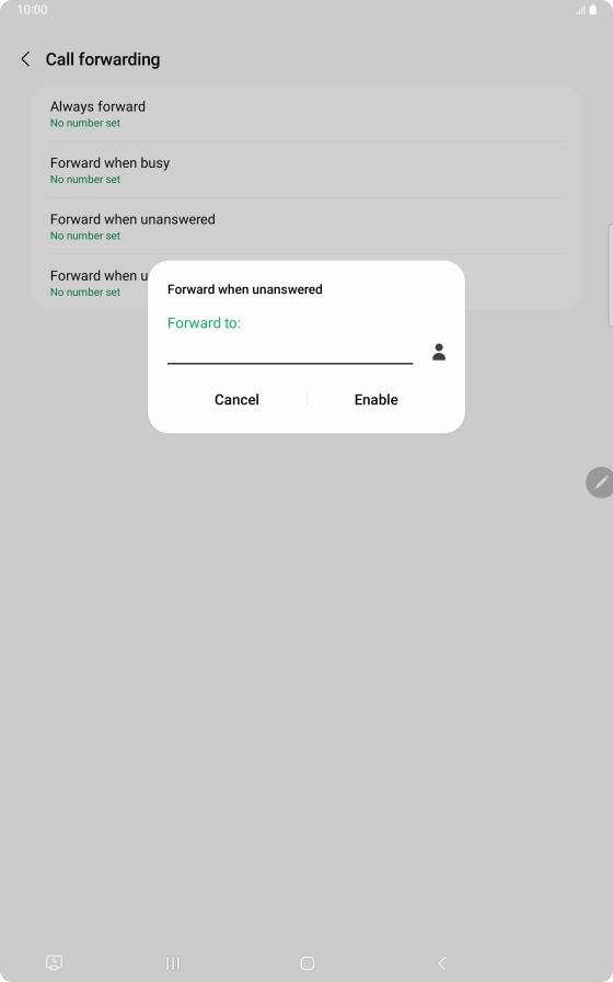 Key in +447836121121 and press Enable.