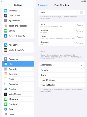 If you turn off the function, press the required setting.
