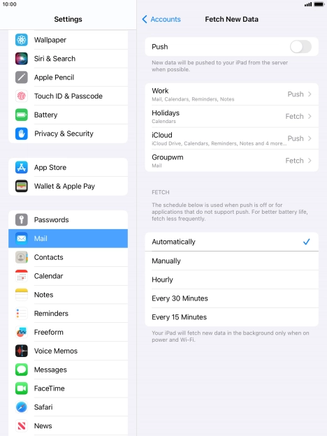 If you turn off the function, press the required setting.