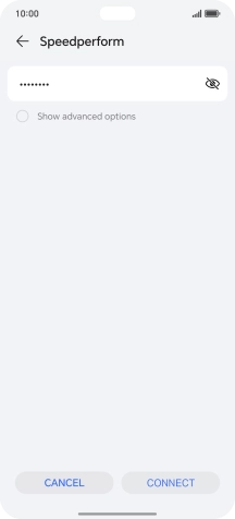 Key in the password for the Wi-Fi network and press CONNECT.