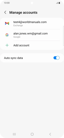Press the required email account. Press the required email account.