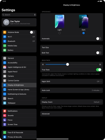 Press the indicator next to 