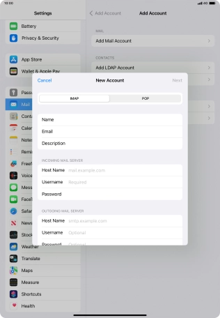 Press IMAP.