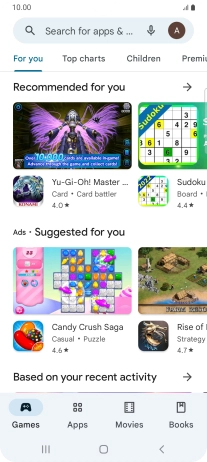 Press the search field.