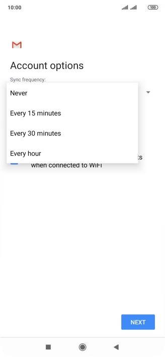 Press the required setting.