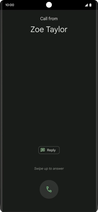 Press and drag the accept call icon upwards.