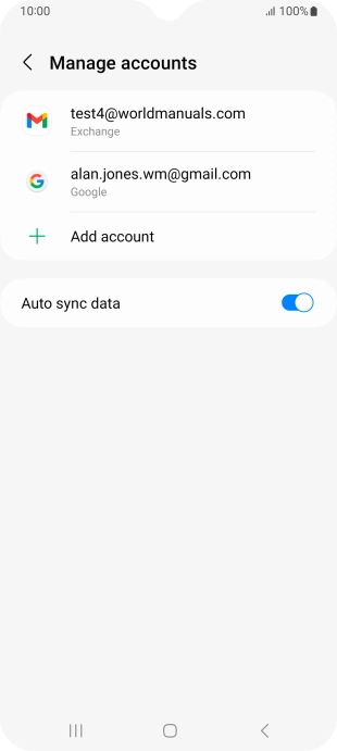 Press the required email account.