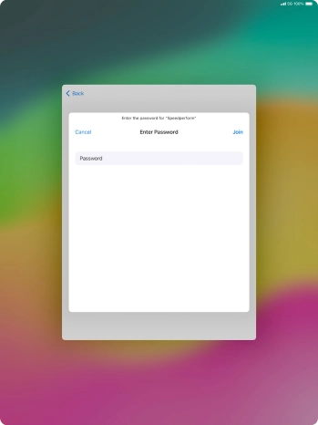 Key in the password for the Wi-Fi network and press Join.