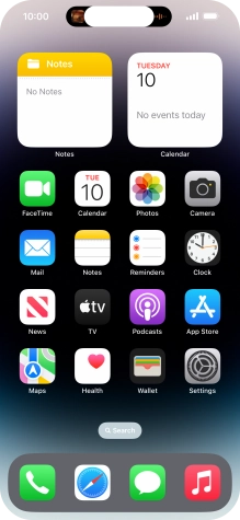 If you have a running application in Dynamic Island, it's displayed at the top of the screen.