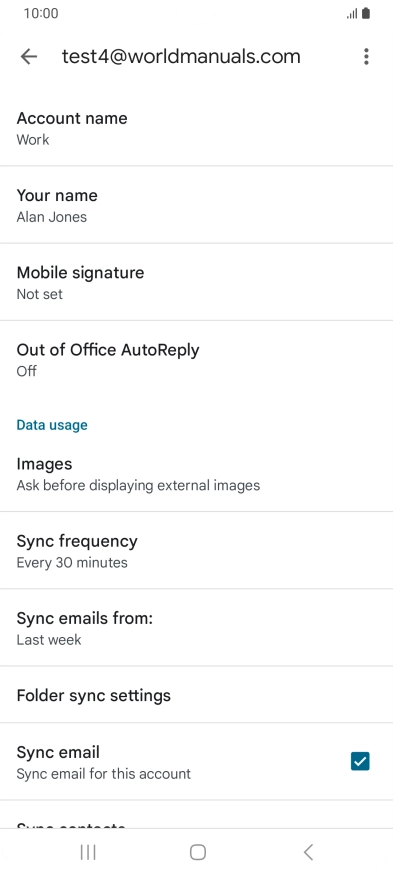 Press Account name and key in the required name. Press Account name and key in the required name.