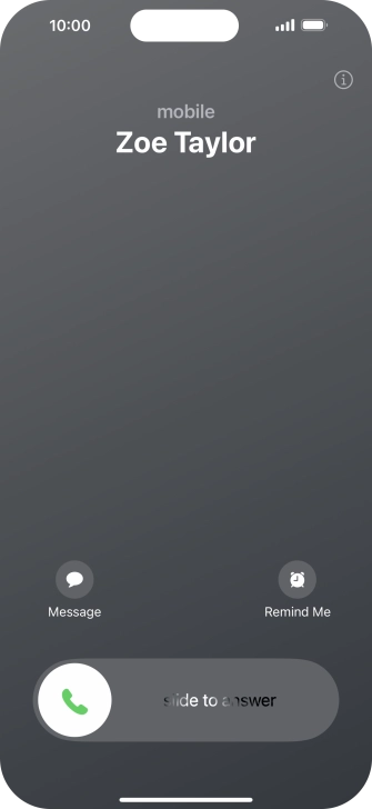 Press and drag the accept call icon right.