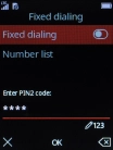 Key in the PIN2 and press the Navigation key. The default PIN2 is 1111.