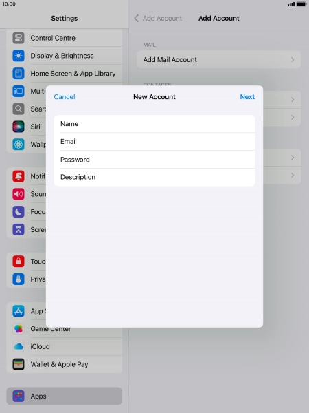 Press Description and key in the required name.