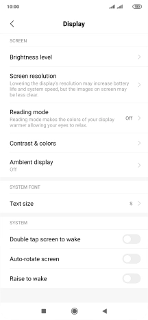 Press Brightness level.