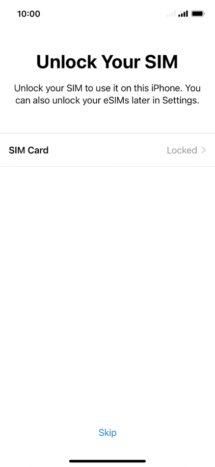 Press SIM Card.