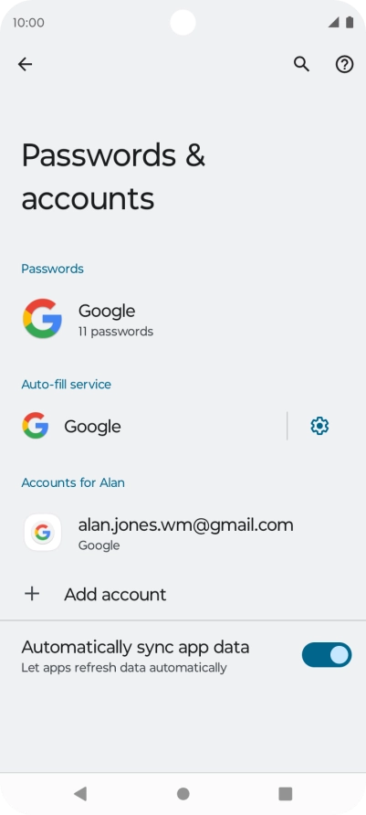 Press Add account. Press Add account.