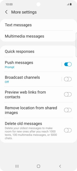 Press Text messages. Press Text messages.