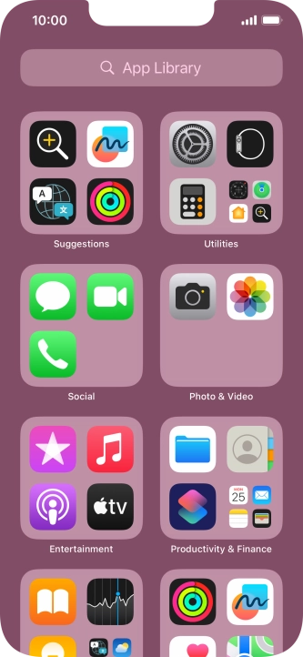 Press the required app.