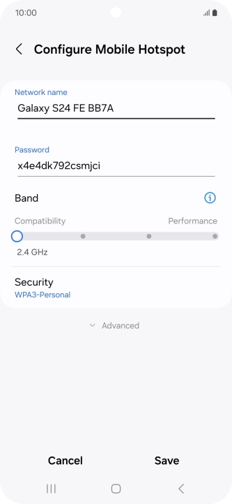Press the field below 