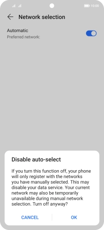 Press OK and your phone will search for networks.