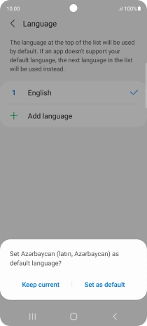 To select the new language as the default phone language, press Set as default. To select the new language as the default phone language, press Set as default.