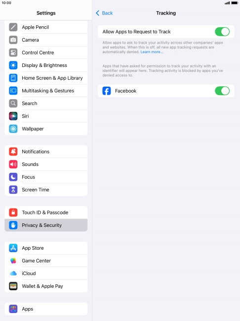 Press the indicator next to 