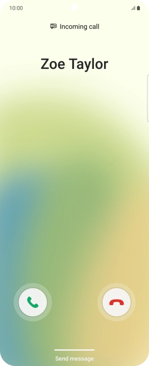 Press and drag the accept call icon right.
