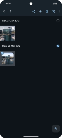 Press the required pictures or video clips to select them.