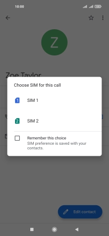 Press the required SIM.