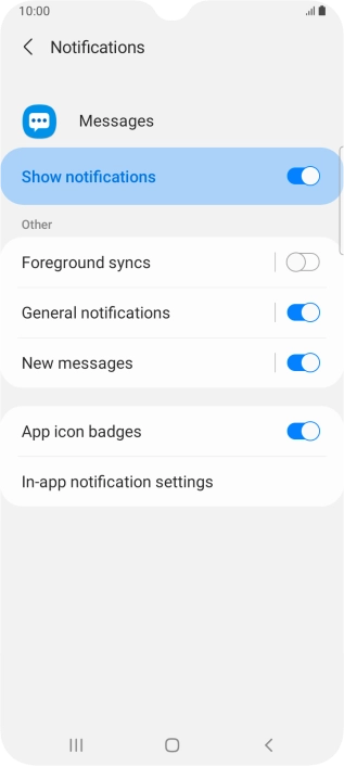 Press the indicator next to 