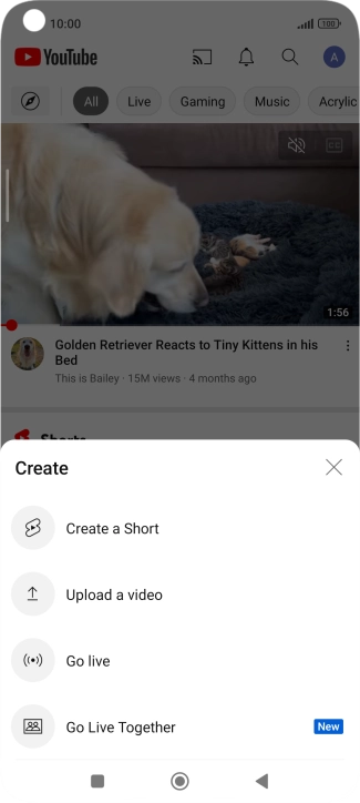 Press Upload a video.