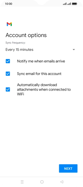 If this screen is displayed, you email account has been recognised and set up automatically. Follow the instructions on the screen to key in more information and finish setting up your phone. If this screen is displayed, you email account has been recognised and set up automatically. Follow the instructions on the screen to key in more information and finish setting up your phone.