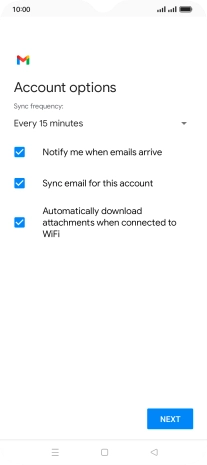 If this screen is displayed, you email account has been recognised and set up automatically. Follow the instructions on the screen to key in more information and finish setting up your phone. If this screen is displayed, you email account has been recognised and set up automatically. Follow the instructions on the screen to key in more information and finish setting up your phone.